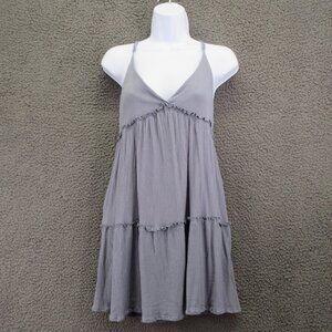 Wishlist Apparel Women’s Sleeveless Tiered Dress Large Blue Rayon